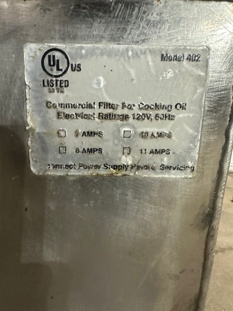 "DARLING 402" PORTABLE COMMERCIAL COOKING OIL FILTER/CADDY WITH PUMP, 120V 1 PH - Second Life - Equipment - collection_name