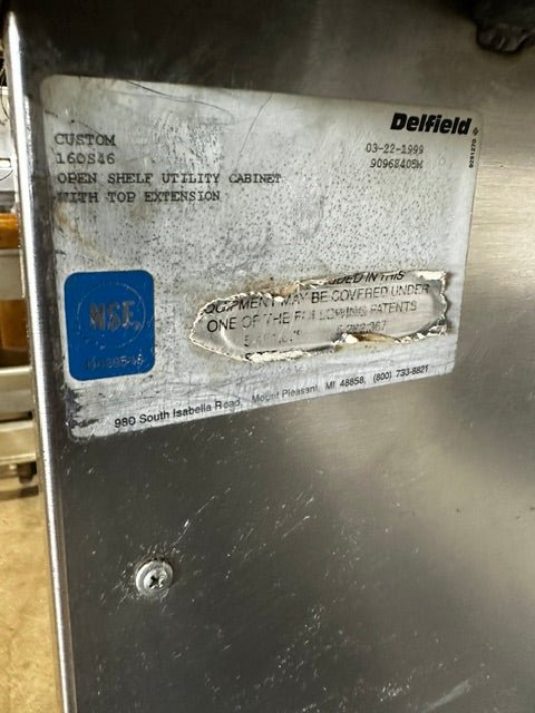 "DELFIELD 160546" S.S PREP TABLE W/OPEN SHELF UTILITY CABINET AND HAND SINK - Second Life-Equipment-#collection_name#