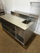 "DELFIELD 160546" S.S PREP TABLE W/OPEN SHELF UTILITY CABINET AND HAND SINK - Second Life-Equipment-#collection_name#