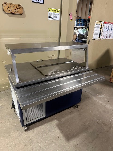 DELFIELD CO STAINLESS STEEL ELECTRIC PH1 REFRIGERATED CAFETERIA STYLE DAIRY STATION ON CASTERS - Bargains R Ours - #collection_name#