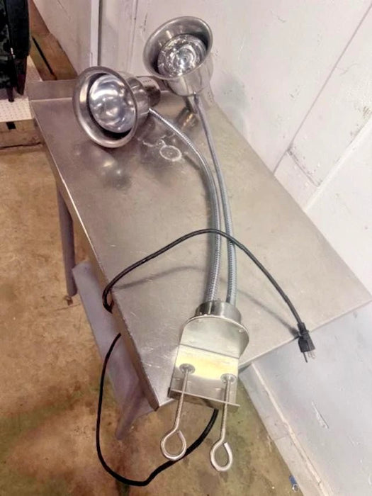 DOUBLE ARM HEAT LAMP w/TABLE CLAMP, FOOD WARMER, 500W, 120V, REGULAR PLUG - Second Life - Equipment - collection_name