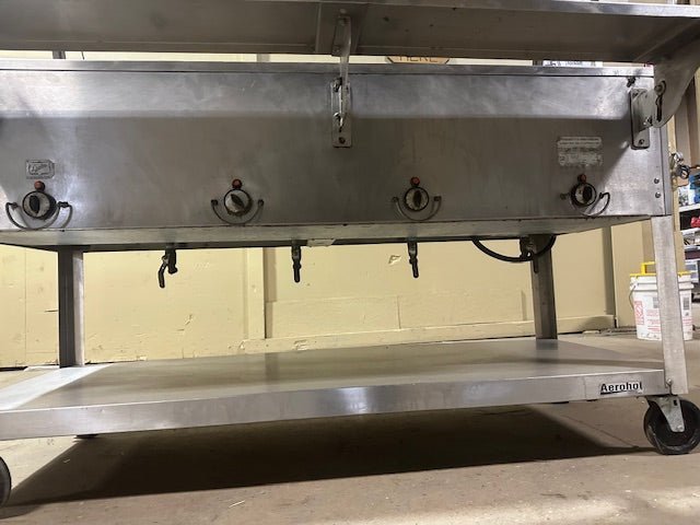 DUKE 4 WELL ONE SIDE SNEEZE GUARD FULL SERVICE HOT FOOD SERVING LINE TABLE - Bargains R Ours - #collection_name#