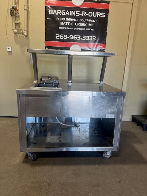 "DUKE" 48"W KITCHEN LINE FRY WORK TOP TABLE STATION WITH TOP GUARD GLASS - Bargains R Ours - #collection_name#