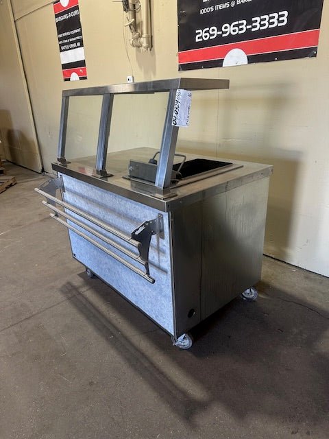 "DUKE" 48"W KITCHEN LINE FRY WORK TOP TABLE STATION WITH TOP GUARD GLASS - Bargains R Ours - #collection_name#