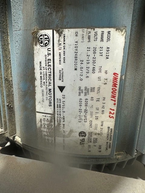 "DUSTVENT" 6X4F2 72"Wx50D" DOWNDRAFT TABLE W/ 208 - 230/460, 7.5HP BLOWER UNIT - Second Life - Equipment - collection_name