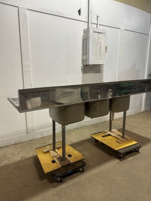 EAGLE FOOD 112 - 16 - 3 - 18 STAINLESS STEEL 3 COMPARTMENT SINK 41x91x24.5 - Second Life - Equipment - collection_name