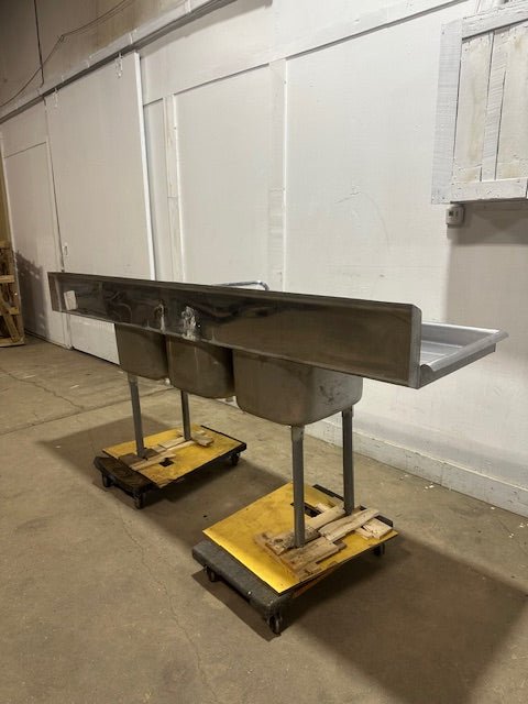 EAGLE FOOD 112 - 16 - 3 - 18 STAINLESS STEEL 3 COMPARTMENT SINK 41x91x24.5 - Second Life - Equipment - collection_name