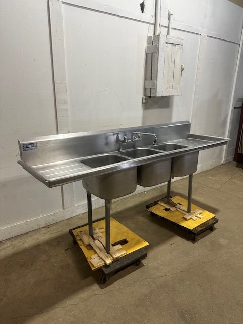 EAGLE FOOD 112 - 16 - 3 - 18 STAINLESS STEEL 3 COMPARTMENT SINK 41x91x24.5 - Second Life - Equipment - collection_name