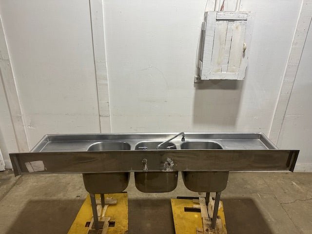EAGLE FOOD 112 - 16 - 3 - 18 STAINLESS STEEL 3 COMPARTMENT SINK 41x91x24.5 - Second Life - Equipment - collection_name