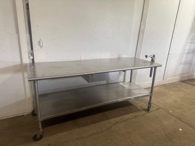 EAGLE S.S H.D COMMERCIAL 84"W x 29.5"D FOOD PREP TABLE WITH CAN OPENER & DRAWER - Second Life - Equipment - collection_name