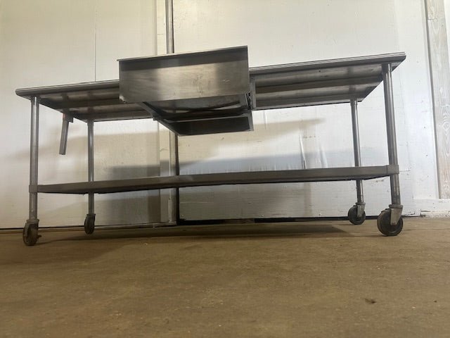 EAGLE S.S H.D COMMERCIAL 84"W x 29.5"D FOOD PREP TABLE WITH CAN OPENER & DRAWER - Second Life - Equipment - collection_name