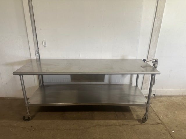 EAGLE S.S H.D COMMERCIAL 84"W x 29.5"D FOOD PREP TABLE WITH CAN OPENER & DRAWER - Second Life - Equipment - collection_name