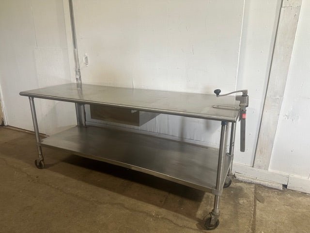EAGLE S.S H.D COMMERCIAL 84"W x 29.5"D FOOD PREP TABLE WITH CAN OPENER & DRAWER - Second Life - Equipment - collection_name