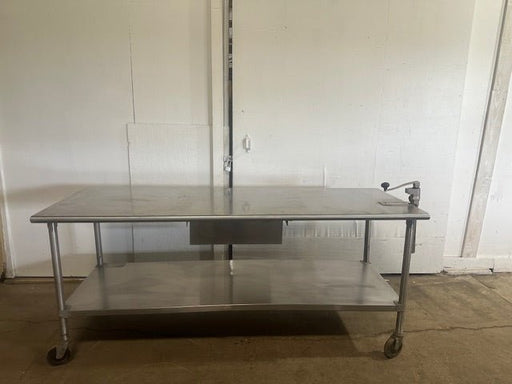 EAGLE S.S H.D COMMERCIAL 84"W x 29.5"D FOOD PREP TABLE WITH CAN OPENER & DRAWER - Second Life - Equipment - collection_name