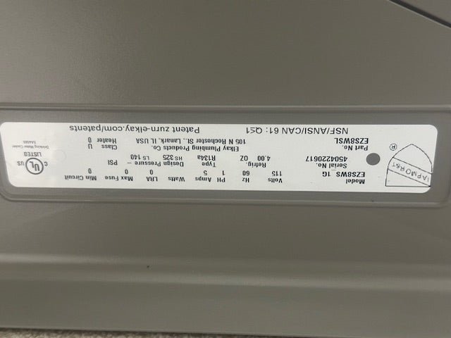 "ELKAY EZS8WS 1G" WALL MOUNTED WATER COOLER DRINKING FOUNTAIN - Second Life - Equipment - collection_name