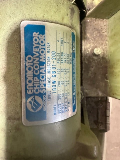 ENOMOT INDUSTRY CO. EA - 20282 12"W 200/220v 3ph CHIP CONVEYOR - Second Life - Equipment - collection_name