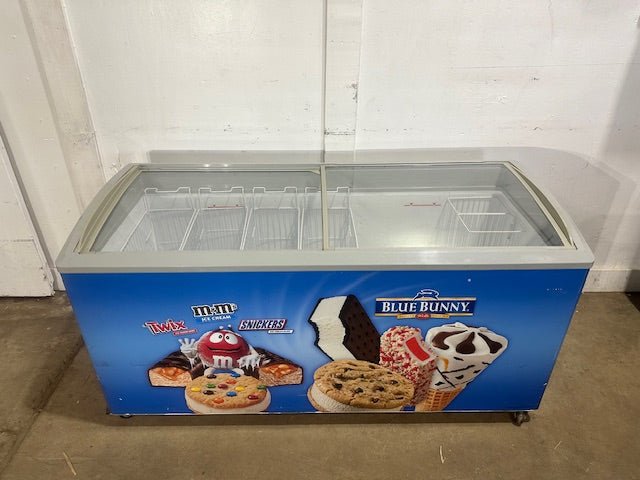 "EXCELLENCE VB - 7L"COMMERCIAL LIGHTED CURVED LID 66"W ICE CREAM DISPLAY FREEZER - Second Life - Equipment - collection_name