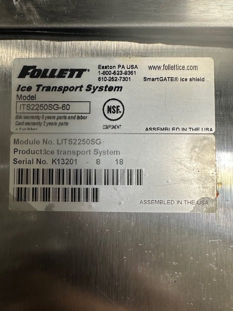 "FOLLETT ITS2250SG - 60"HD COMMERCIAL 97"H x 60"W x 46"D ICE STORAGE BIN ,2133 LBS - Second Life - Equipment - collection_name
