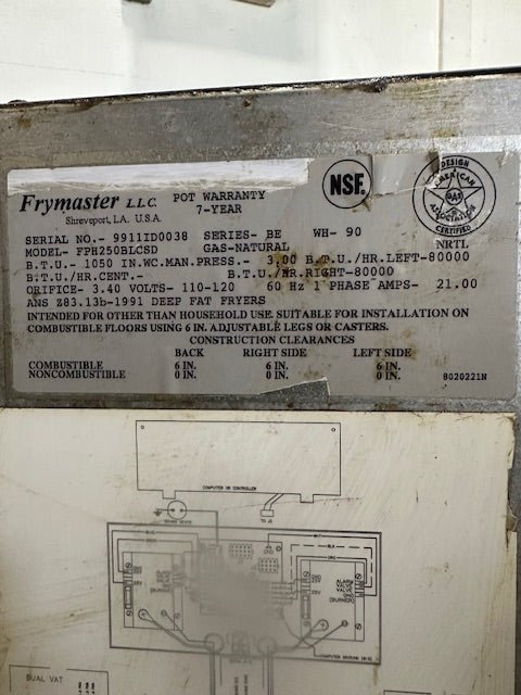 FRYMASTER FPH250BLCSD COMMERCIAL N GAS DUAL FRYER W/ DIGITAL READOUT(ON CASTERS) - Second Life - Equipment - collection_name