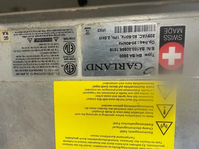 GARLAND BH/BA 2500 R.T.C.S. 208v 1ph COUNTERTOP INDUCTION COOKTOP - Second Life - Equipment - collection_name