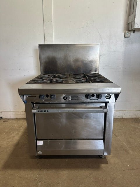 "GARLAND M44R" H.D NATURAL GAS COMMERCIAL 4 BURNERS STOVE WITH OVEN - Second Life-Equipment-collection_name