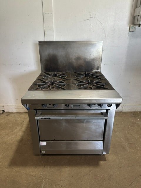 "GARLAND M44R" H.D NATURAL GAS COMMERCIAL 4 BURNERS STOVE WITH OVEN - Second Life-Equipment-collection_name
