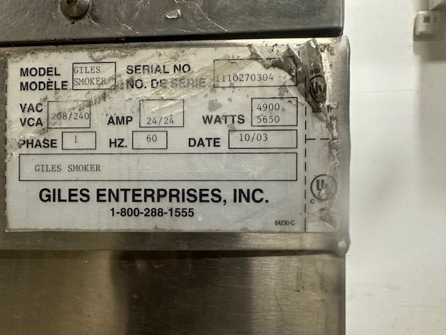 "GILES SMOKER"H.D COMMERCIAL SOMKER/PRESSURE COOKER ON CASTERS 208/240V 1PH - Second Life - Equipment - collection_name