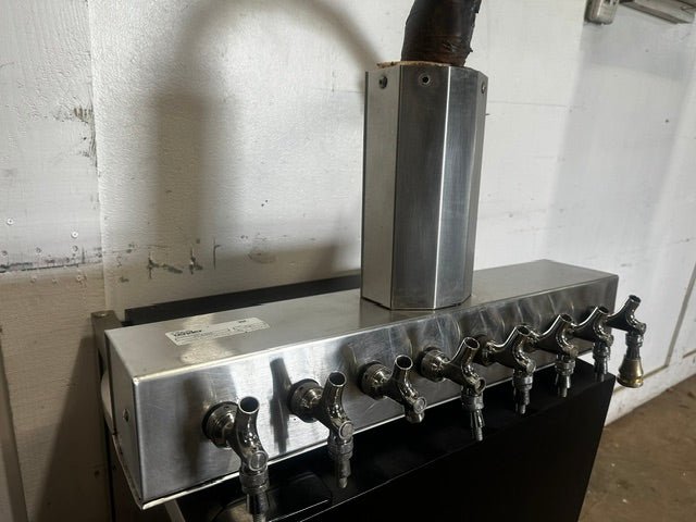 "GLAS TENDER BT-8-SSR" 26"W 8 HEAD BRIDGE TEE DRAFT BEER TOWER TAP - Second Life-Equipment-collection_name