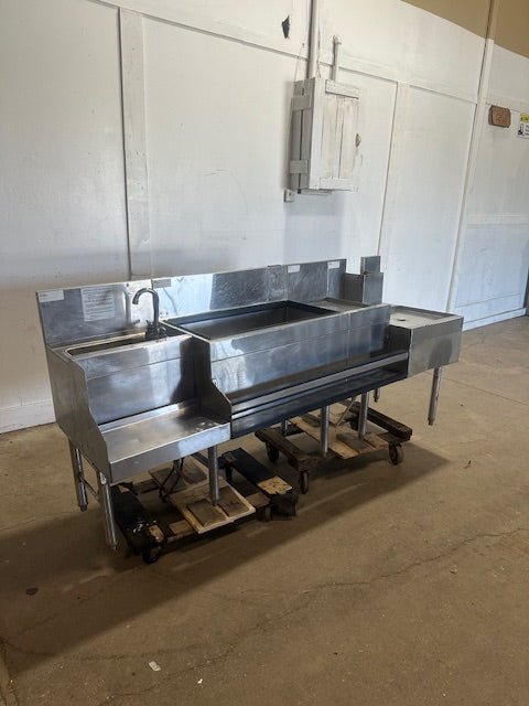 GLASTENDER IBA - 30 - OP8 UNDER BAR SINK, COLD PLATE, DRAIN BOARD and SPEED RAIL - Second Life - Equipment - collection_name