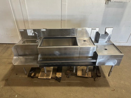 GLASTENDER IBA - 30 - OP8 UNDER BAR SINK, COLD PLATE, DRAIN BOARD and SPEED RAIL - Second Life - Equipment - collection_name