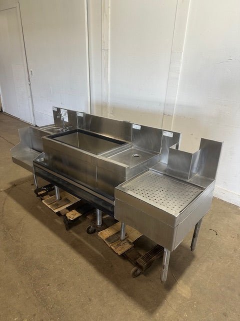 GLASTENDER IBA - 30 - OP8 UNDER BAR SINK, COLD PLATE, DRAIN BOARD and SPEED RAIL - Second Life - Equipment - collection_name