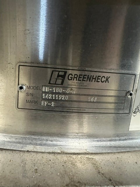 "GREENHECK 6B - 180 - 4 - X"H.D COMMERCIAL UPBLAST EXHAUST FAN (30" x 30" BASE) - Second Life - Equipment - collection_name
