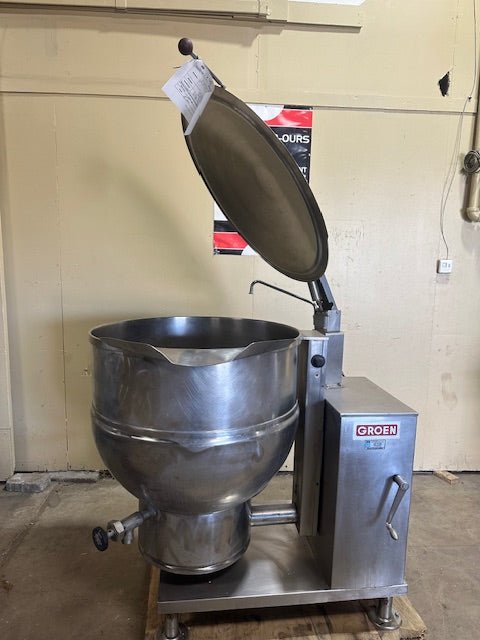 GROEN ELECTRIC JACKETED ALL IN ONE 60 GALLON STEAM KETTLE MANUAL TILT SELF CONTAINED - Bargains R Ours - #collection_name#