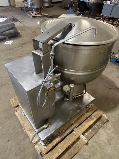 GROEN ELECTRIC JACKETED ALL IN ONE 60 GALLON STEAM KETTLE MANUAL TILT SELF CONTAINED - Bargains R Ours - #collection_name#