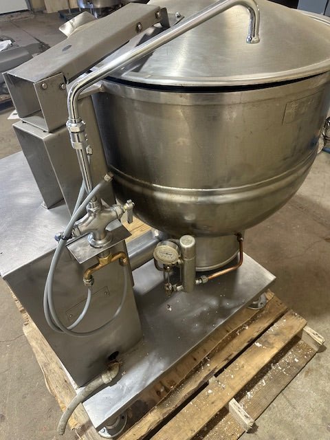 GROEN ELECTRIC JACKETED ALL IN ONE 60 GALLON STEAM KETTLE MANUAL TILT SELF CONTAINED - Bargains R Ours - #collection_name#