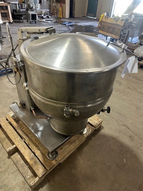 GROEN ELECTRIC JACKETED ALL IN ONE 60 GALLON STEAM KETTLE MANUAL TILT SELF CONTAINED - Bargains R Ours - #collection_name#