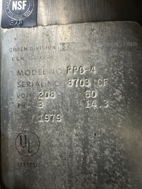 "GROEN FPC - 4" ELECTRIC 3 PHASE 40 GAL MANUAL TILTING SKILLET BRAISING PAN, 208V - Second Life - Equipment - collection_name