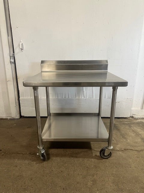 HD COMMERCIAL ALL STAINLESS STEEL 40.5"H x 36 1/4"W x 30"D FOOD PREP TABLE ON CASTER - Second Life - Equipment - collection_name