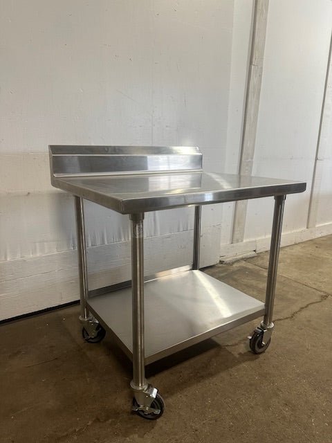 HD COMMERCIAL ALL STAINLESS STEEL 40.5"H x 36 1/4"W x 30"D FOOD PREP TABLE ON CASTER - Second Life - Equipment - collection_name