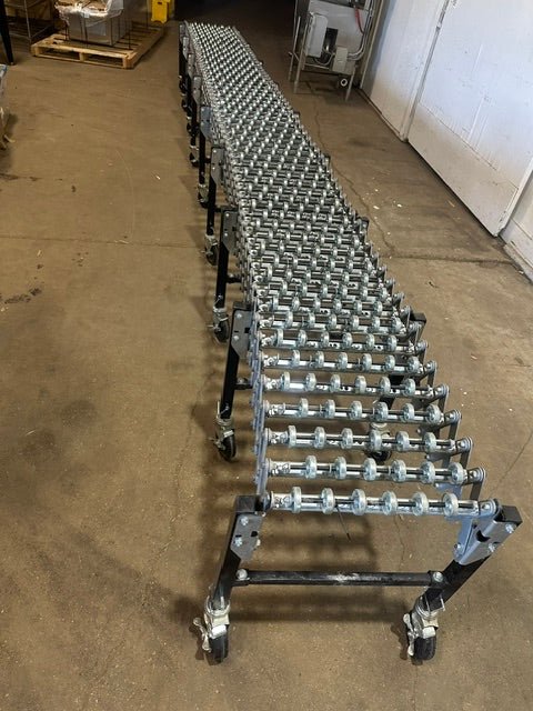 H.D COMMERCIAL EXPANDABLE STEEL SKATEWHEEL CONVEYOR 86"L (COMPRESS)-213"L EXPAND - Second Life-Equipment-collection_name