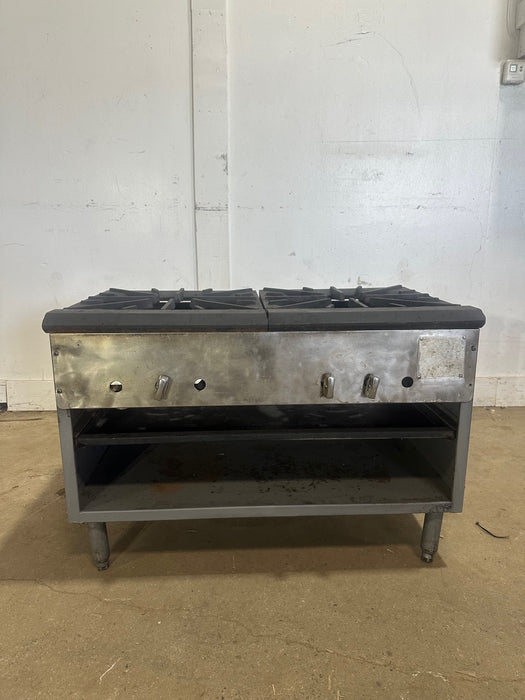 H.D COMMERCIAL NAT GAS 2 BURNER STOVE WITH GREASE CATCHER PAN - Second Life - Equipment - collection_name