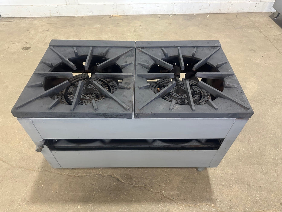 H.D COMMERCIAL NAT GAS 2 BURNER STOVE WITH GREASE CATCHER PAN - Second Life - Equipment - collection_name