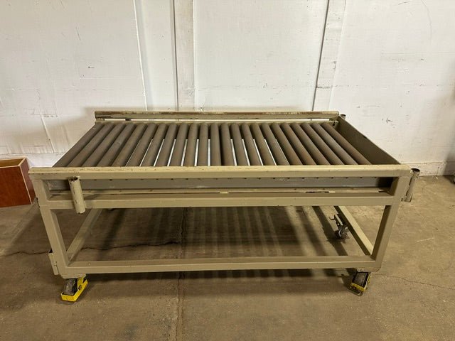 H.D INDUSTRIAL PALLET CONVEYOR/ROLLER CONVEYOR ON CASTERS, 32"H x 75"L x 45"W - Second Life-Equipment-collection_name