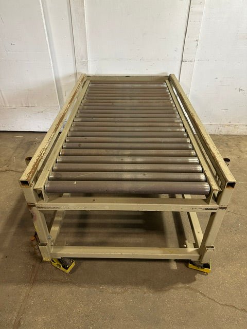 H.D INDUSTRIAL PALLET CONVEYOR/ROLLER CONVEYOR ON CASTERS, 32"H x 75"L x 45"W - Second Life-Equipment-collection_name