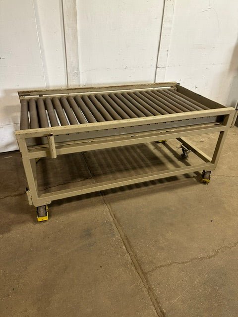 H.D INDUSTRIAL PALLET CONVEYOR/ROLLER CONVEYOR ON CASTERS, 32"H x 75"L x 45"W - Second Life-Equipment-collection_name