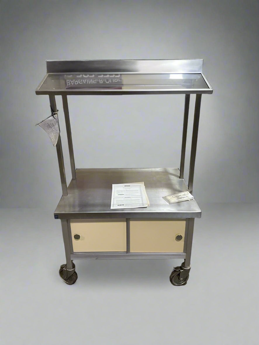 COMMERCIAL LIGHTED DISPLAY TABLE ACRYLIC SNEEZE GUARD BOTTOM STORAGE ...