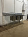 HEAVY DUTY COMMERCIAL STAINLESS STEEL 3 COMPARTMENT SINK 44x93x22.5, 17 GAUGE, HOT/COLD FAUCET - Second Life - Equipment - collection_name