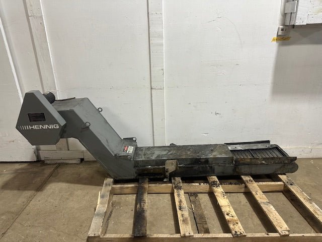 "HENNING 11098" H.D INDUSTRIAL 12"W CHIP CONVEYOR , 1/8 HP 37"H x 101"L x 23"D - Second Life - Equipment - collection_name