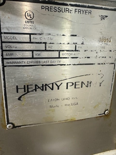 HENNY PENNY MODEL 500RB 208V 3PH ELECTRIC PRESSURE FRYER - Second Life - Equipment - collection_name