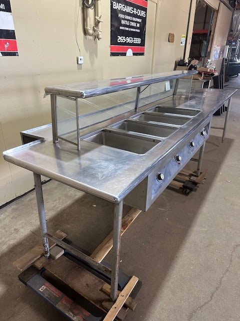 "HOBART" 4 HOT WELL CAFETERIA SERVING LINE TABLE - Bargains R Ours - #collection_name#